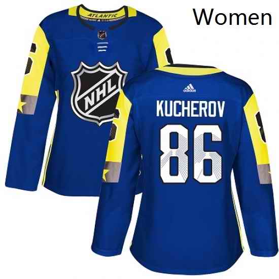 Womens Adidas Tampa Bay Lightning 86 Nikita Kucherov Authentic Royal Blue 2018 All Star Atlantic Division NHL Jersey